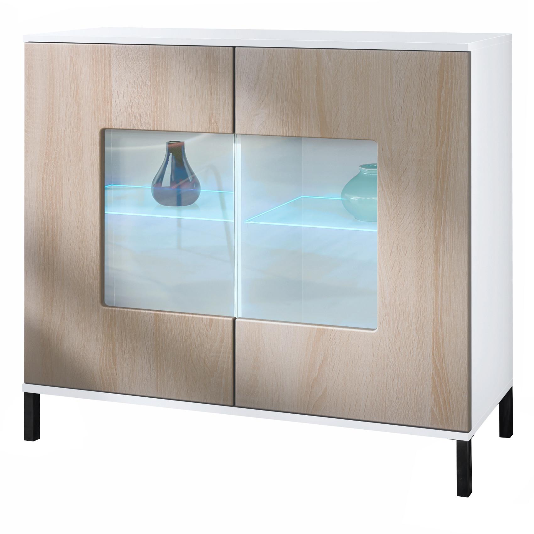 KOMMODE Grömitz Eiche sägerau - Eiche San Remo, Holzwerkstoff (92.5/83.5/35cm) - Vladon