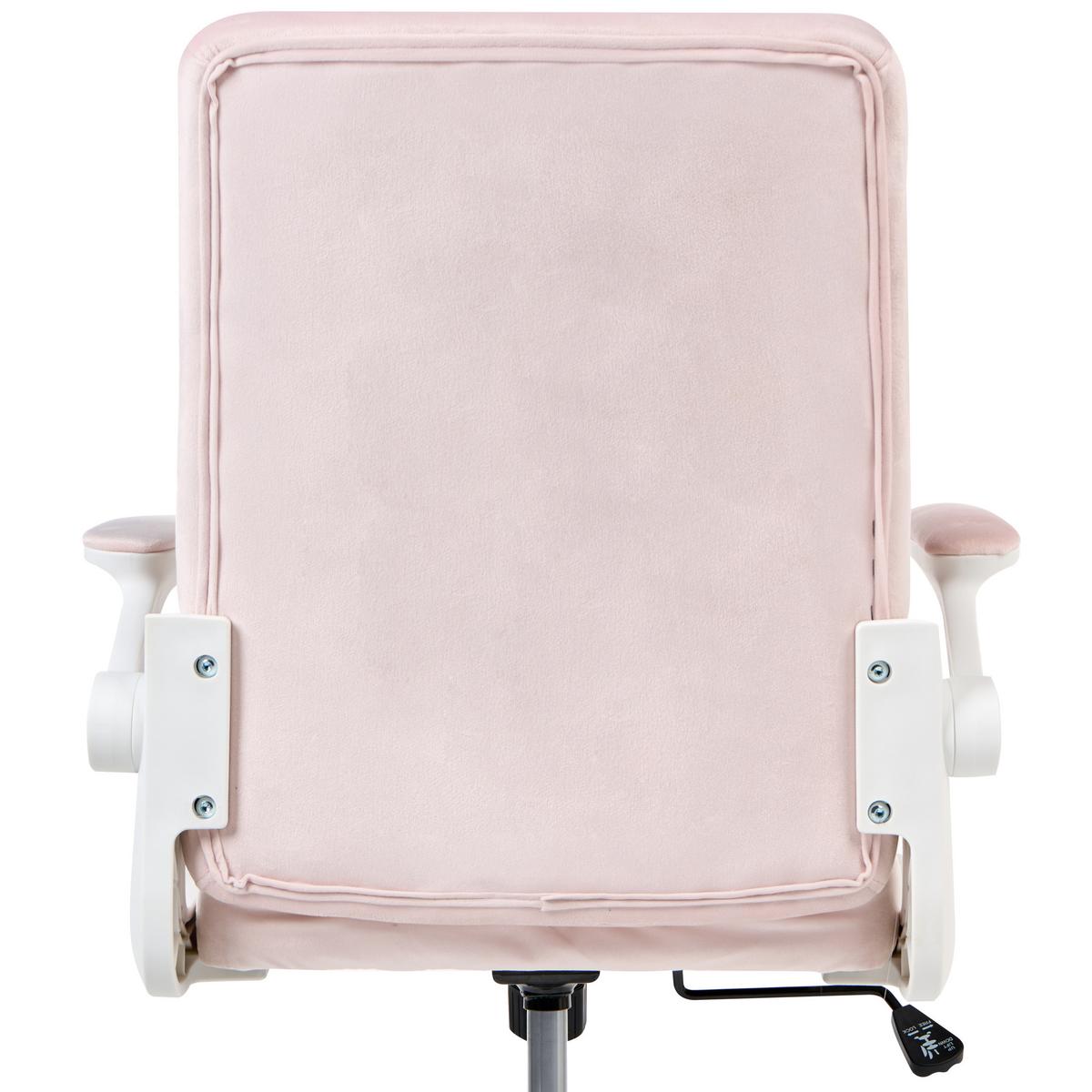 BÜROSTUHL Samtstoff Pastellrosa Dandy - Pink, Kunststoff/Textil (58/95/58cm) - Beliani