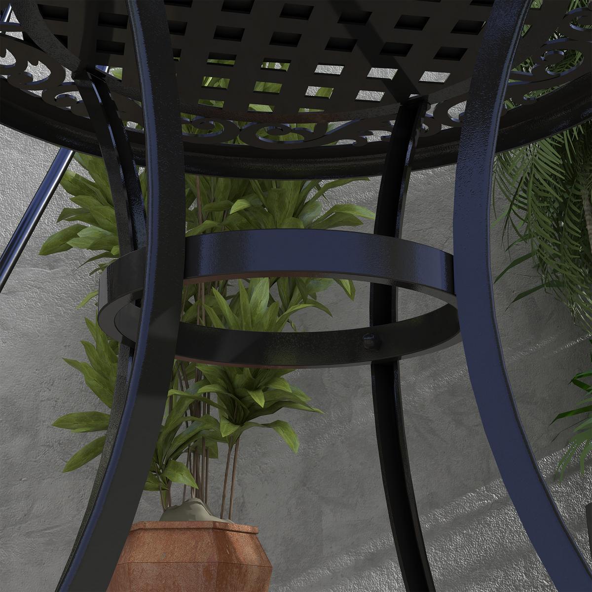 GARTEN BEISTELLTISCH, Schwarz,Aluminium - Schwarz, Metall (60/60/53cm) - Outsunny