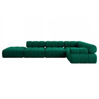 ECKSOFA modulares Sofa Felto-L2 - 380x190x70 cm Dunkelgrün Velours - Dunkelgrün, Holzwerkstoff/Textil (380/190cm) - ALTDECOR
