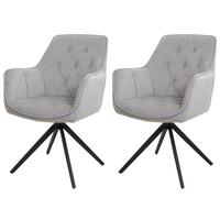 ESSZIMMERSTUHL Grau 2er-Set - Grau, Textil (55/87/60cm) - MCW