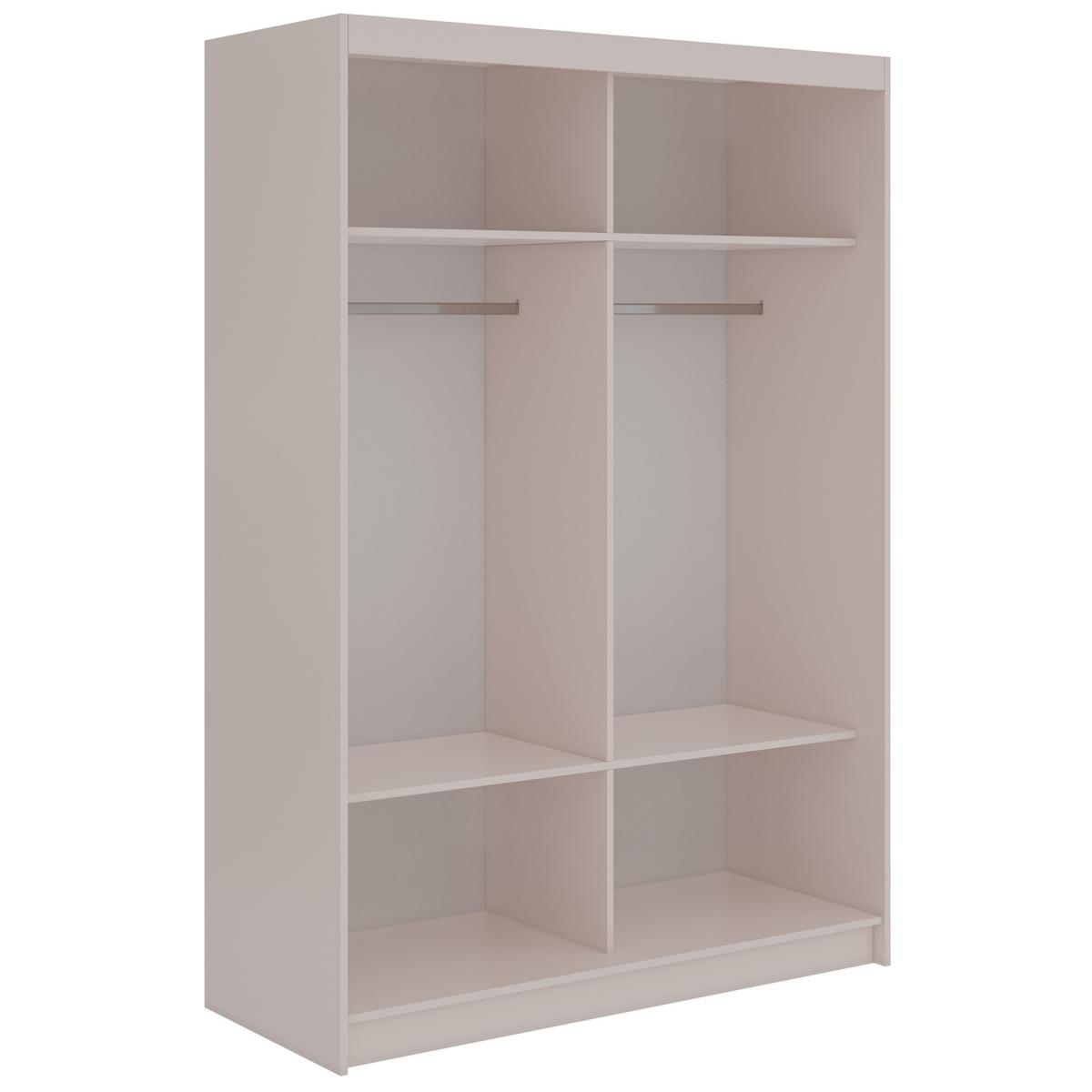 SCHWEBETÜRENSCHRANK mit Lamellen LUMOS - 150 - Kaschmir und Eiche Artisan - Kaschmir/Alufarben, Holzwerkstoff/Metall (150/216/61cm) - MKS