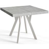 QUADRATISCHER Esstisch ausziehbar – Moderner Wohnzimmertisch und Küchentisch – Tisch mit Holzbeinen, Durchmesser 120 cm - 220 cm - Farbe Graphit - Weiß/Grau, Holzwerkstoff (120/120/77cm) - Alpi-Möbel