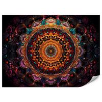 FOTOTAPETE für Schlafzimmer Bunte Mandala Vintage Orientalisch Harmonisch 500x350 - Gelb/Rot, Papier (500/350cm) - Muralo