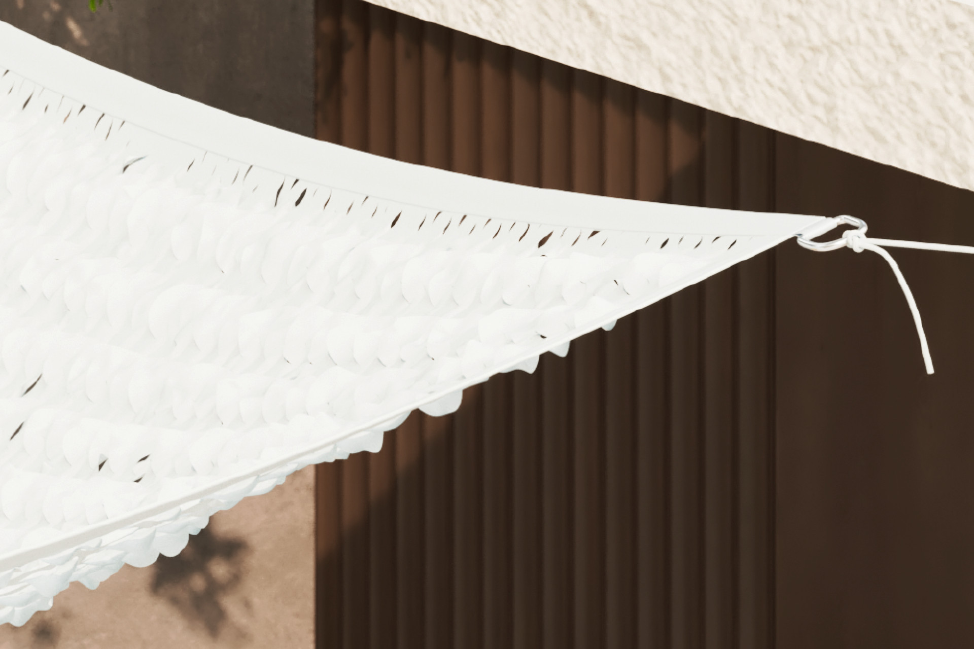 Sonnensegel weiß einfache Befestigung