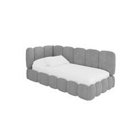 EINZELLBETT Jugendbett mit Bettkasten, Rechts - AVRY 80x200 Grau - Silberfarben, Holzwerkstoff/Textil (80/200cm) - ALTDECOR