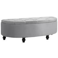 TRUHENBANK Velvet-Touch Grau - Schwarz/Grau, Holz/Kunststoff (46/42/120cm) - HOMCOM