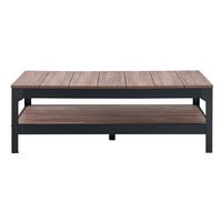 COUCHTISCH aus schwarzem Metall und Holz - L117cm - Schwarz, Holzwerkstoff (117.3/60/40cm) - Calicosy