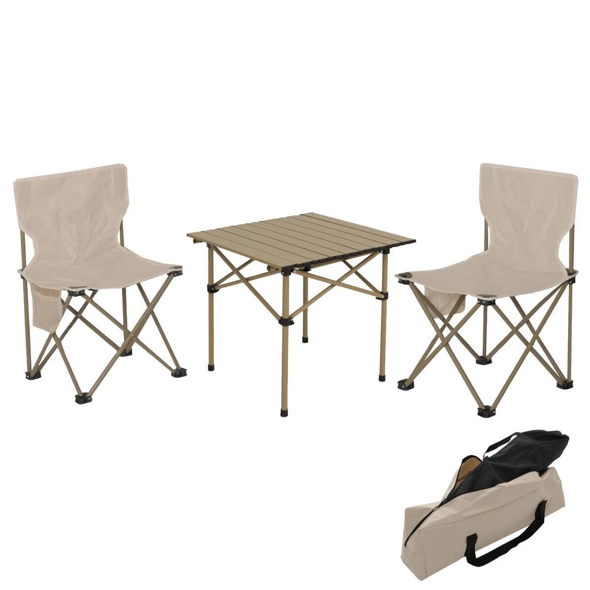 CAMPINGSET Weiß, Beige - Beige/Weiß, Metall - MCW