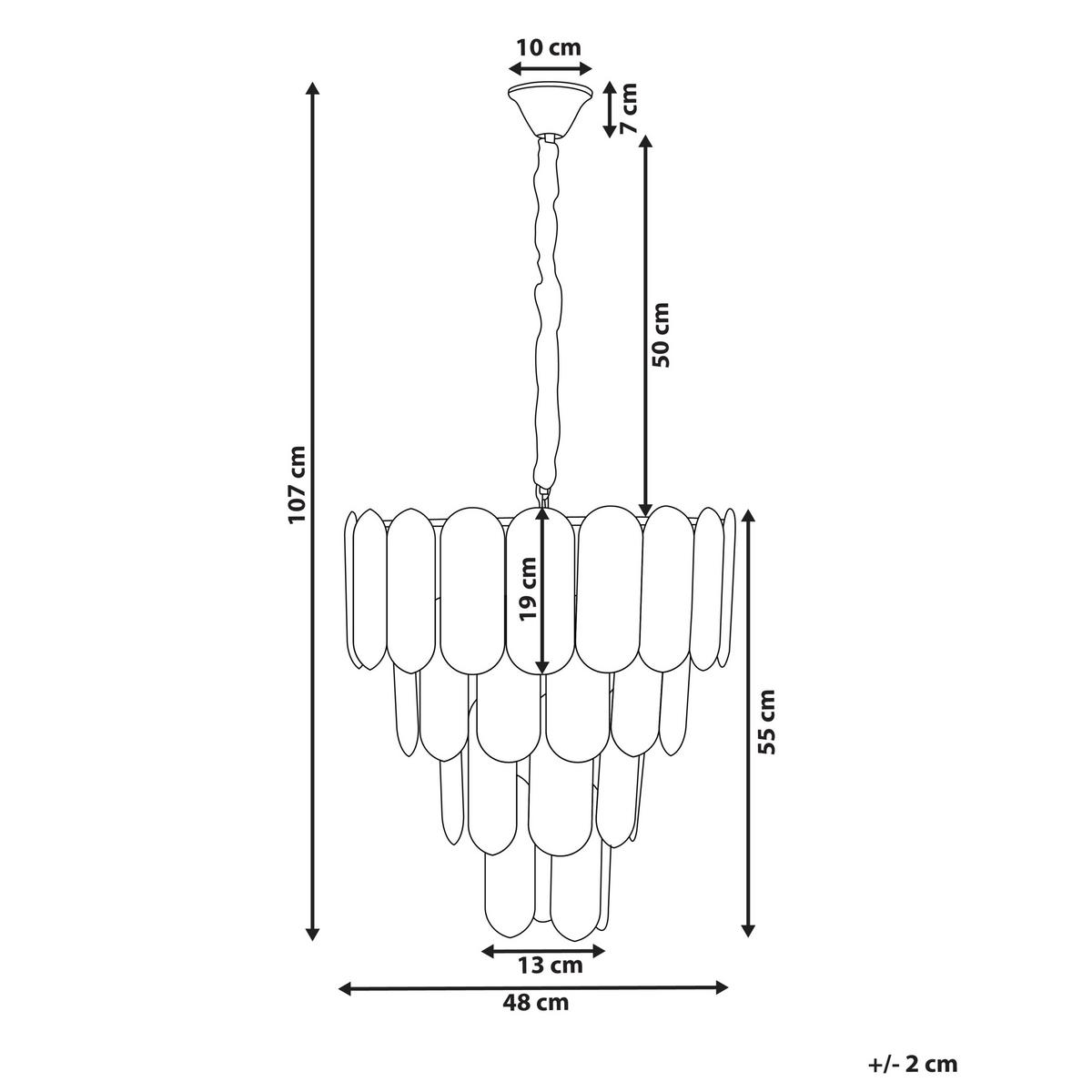 KRONLEUCHTER Glas Messing Caraveli - Transparent/Messingfarben, Glas (48/48/107cm) - Beliani