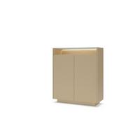 KOMMODE PORTA 103,2/119,2/39,5cm mit Schubladen 2 Türen Beige - Eichefarben/Beige, Holzwerkstoff (103.2/119.2/39.5cm) - MASSENO