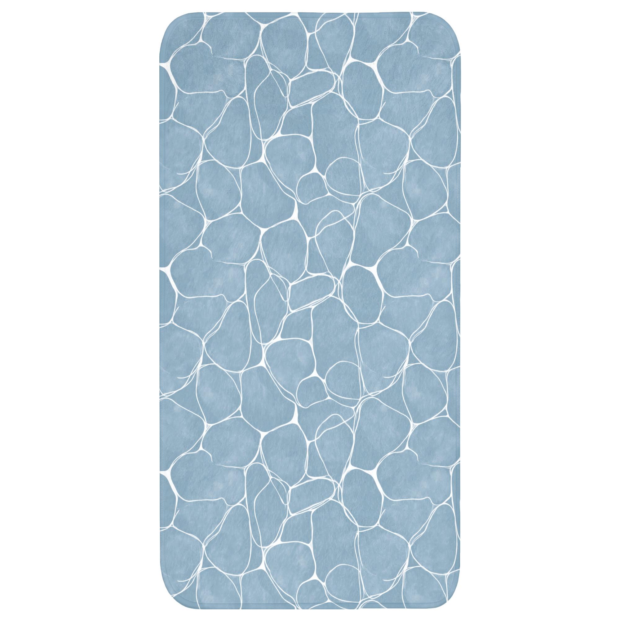 BADEMATTE Organisch - Muster - Blau Badteppich 60x120 cm - Hellblau, Textil (60/120cm) - OnlyWow