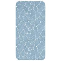 BADEMATTE Organisch - Muster - Blau Badteppich 60x120 cm - Hellblau, Textil (60/120cm) - OnlyWow