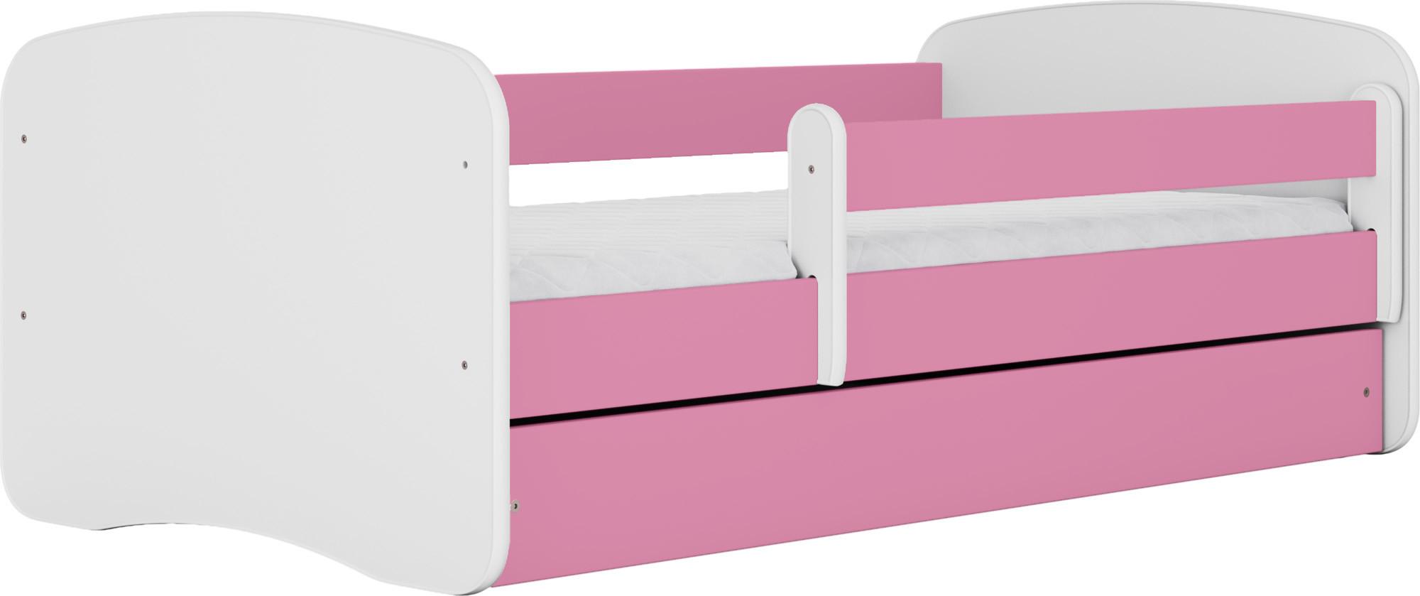 KINDERBETT Emily mit Schublade und Matratze, Rosa 70x140 cm - Weiß, Holzwerkstoff (140/70cm) - WFL GROUP