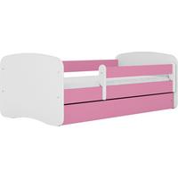 KINDERBETT Emily mit Schublade und Matratze, Rosa 70x140 cm - Weiß, Holzwerkstoff (140/70cm) - WFL GROUP