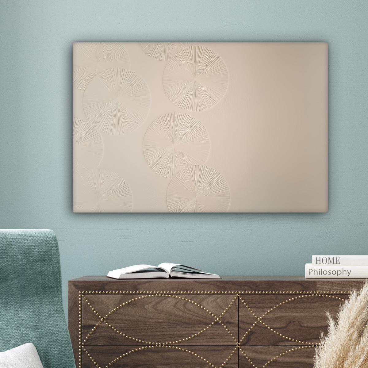 LEINWANDBILD Japandi - Beige - Modern Gemälde 60x40 cm - Ecru, Textil (60/40cm) - MuchoWow