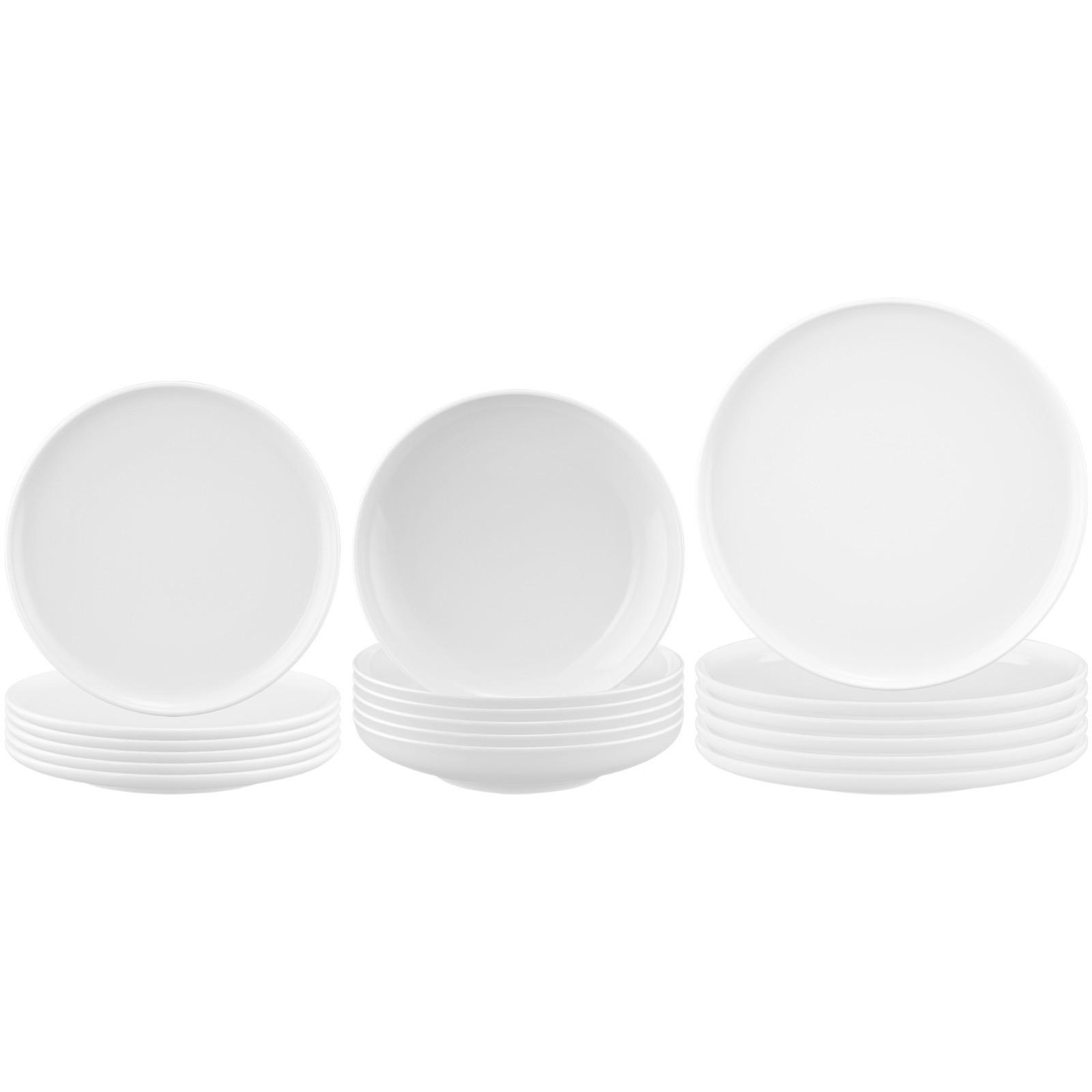 TELLER-SET Sento Home weiß 18-tlg. - Weiß, Keramik (2/2/2cm) - Seltmann Weiden