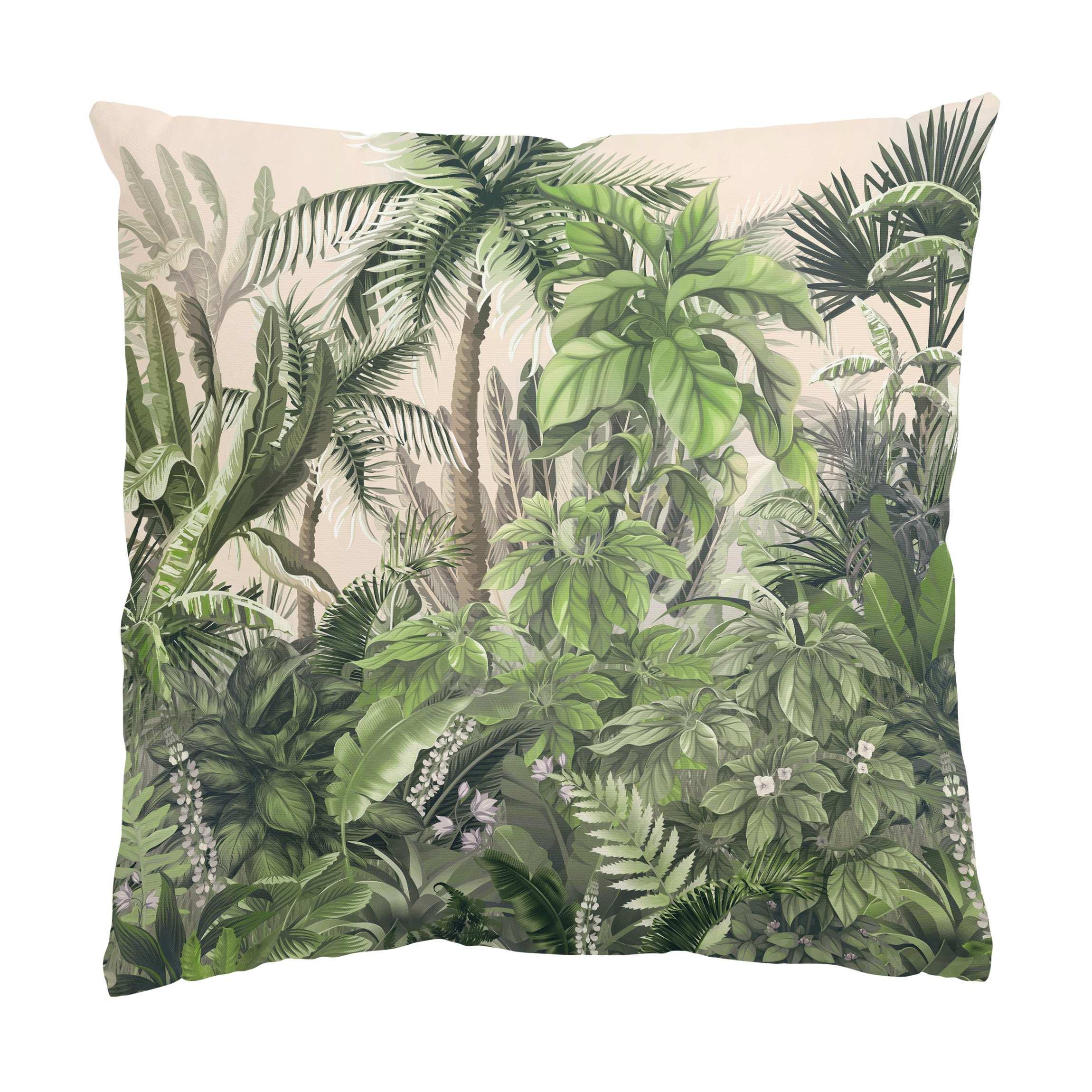 KISSENBEZUG Dschungelpflanzen in Grün 50/50 cm - Grün, Textil (50/50cm) - Bilderwelten