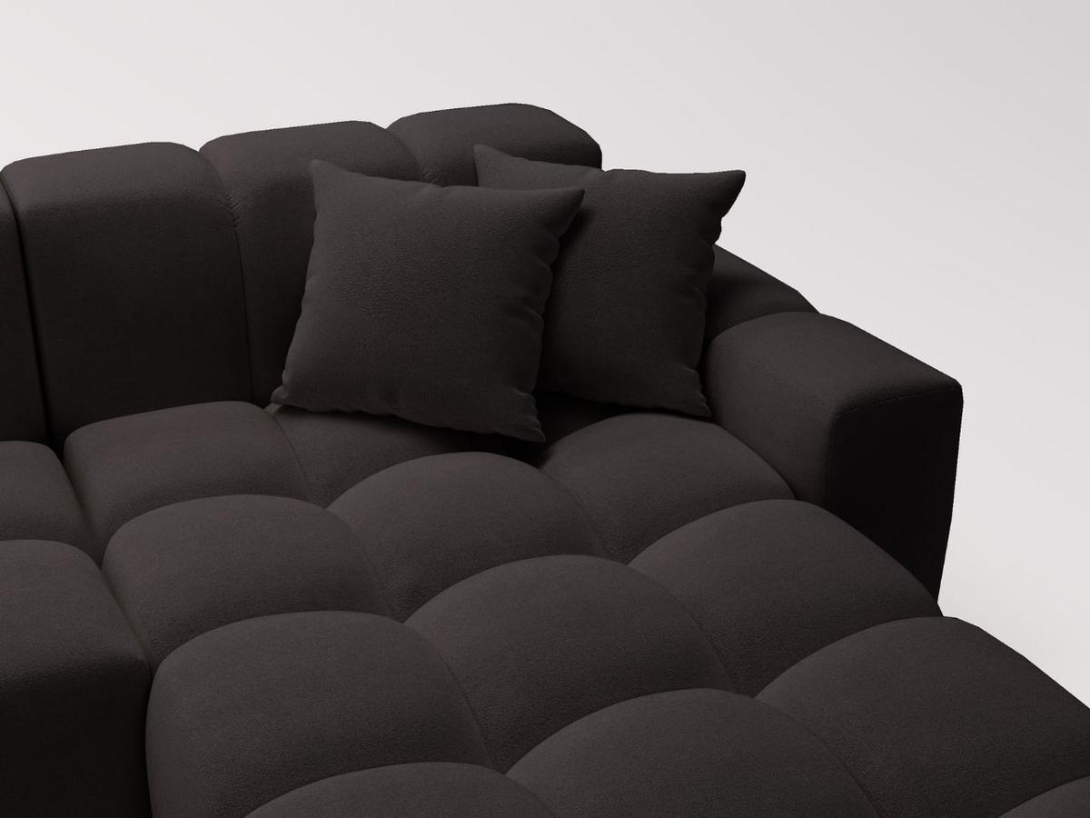 ECKSOFA Loopo Schwarz Rechts - Schwarz, Holz/Textil (265/180cm) - Graingold