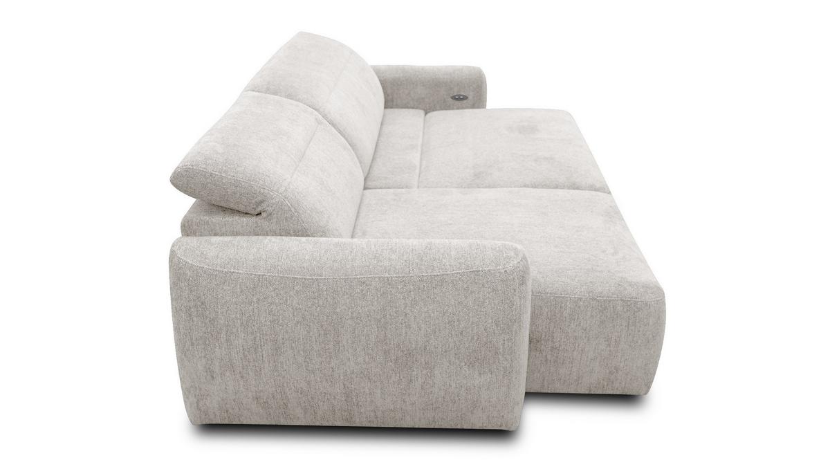 ECKSOFA NERO 4-Sitzer, ecru - Ecru/Schwarz, Holz/Textil (272/81/159cm) - Wozimo