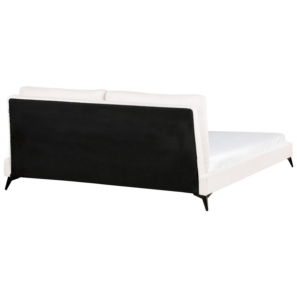 POLSTERBETT mit Lattenrost 180x200 cm Weiß Melle - Creme, Textil (180/200cm) - Beliani