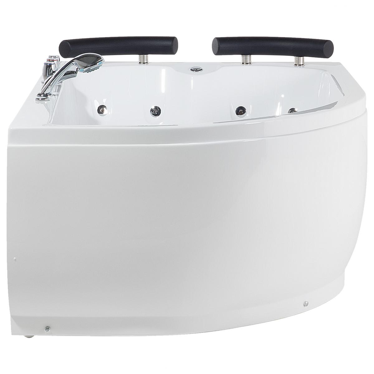 WHIRLPOOL-BADEWANNE mit LED 113x160x63 cm weiß Paradiso - Weiß, Kunststoff (113/63/160cm) - Beliani