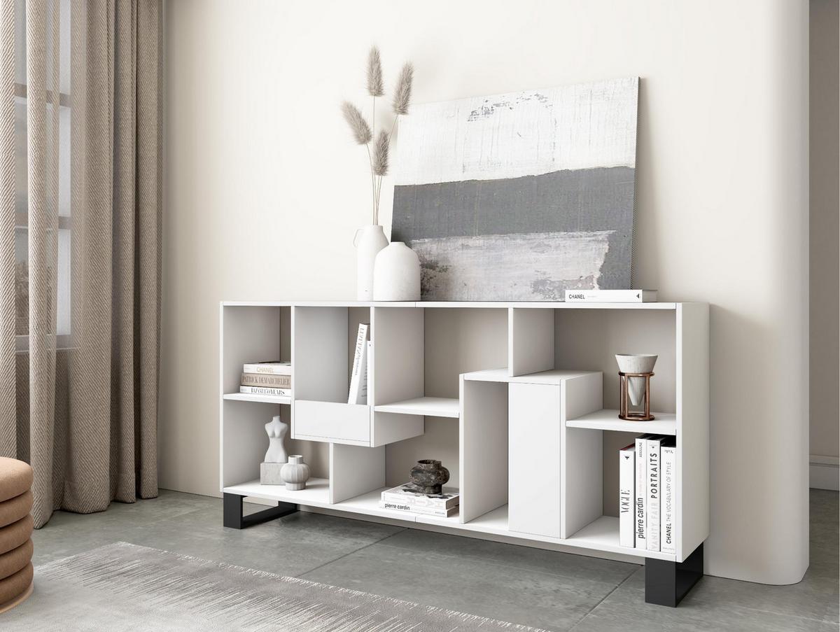 REGAL Bibliothek, Weiß, 67/31/174cm - Weiß, Holzwerkstoff (67/174/31cm) - Skraut Home