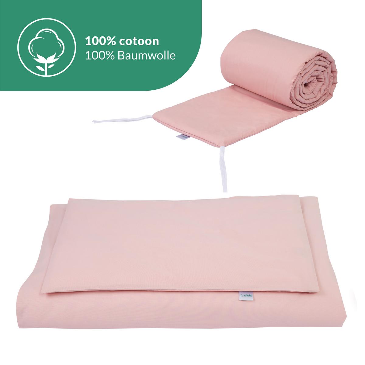 BABYBETT GREY, 7in1 mit Matratze - Rosa/Grau, Holz (73/123cm) - waldin