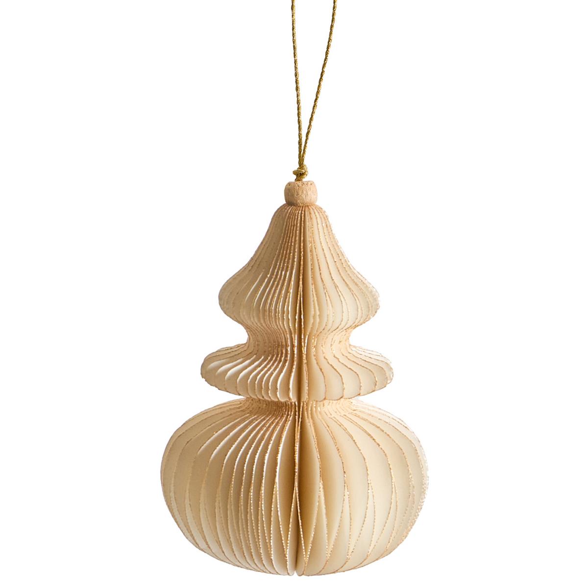 WEIHNACHTSBAUMSCHMUCK 20er Set Papier Beige Altaelva - Beige, Papier (8/10/8cm) - Beliani