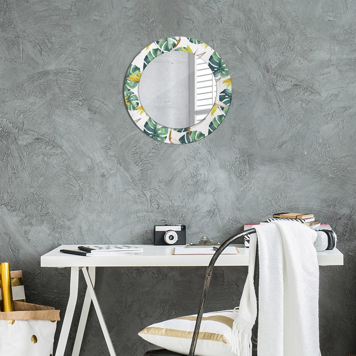 SPIEGEL Rund Ø 50 cm mit Aufdruck - Multicolor, Glas (50/50/0.4cm) - Wallfluent