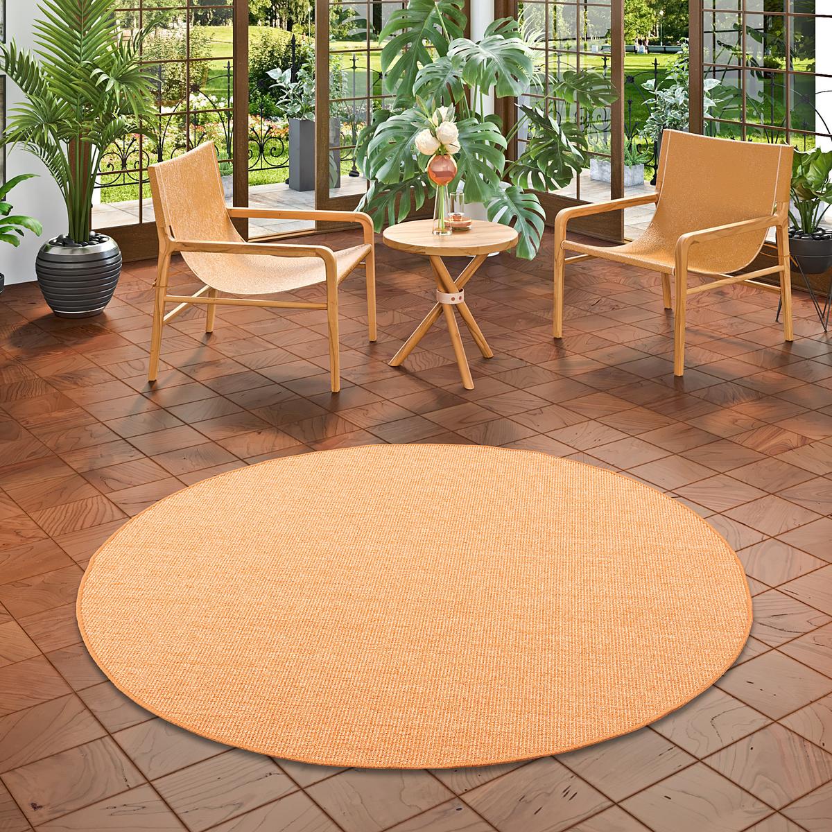 SISAL NATUR TEPPICH RUND - Orange, Textil (100/100cm) - Snapstyle