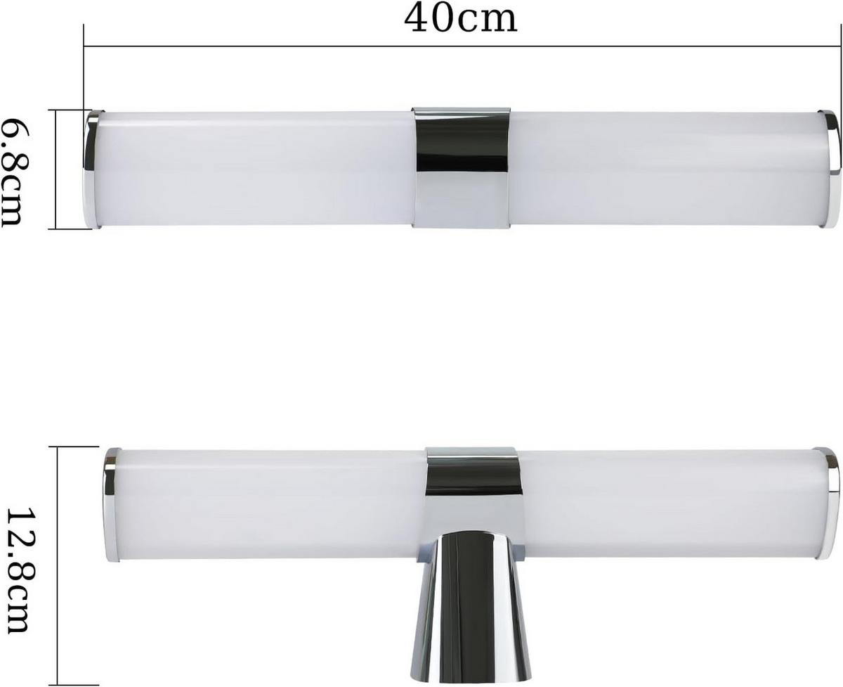SPIEGELLEUCHTE Flackeris 12.8/6.8/40.0 cm - Weiß, Kunststoff (12.8/6.8/40cm) - ZMH