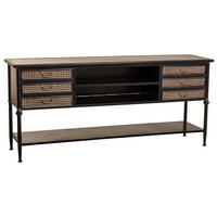 SIDEBOARD aus Metall 180x45x80 cm - Braun, Metall (180/80/45cm) - Wanderlust