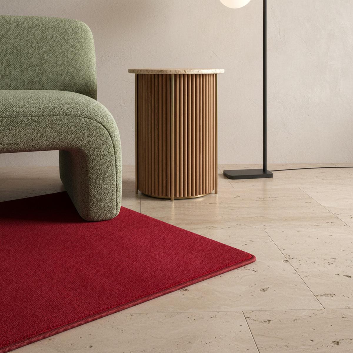 TEPPICH Kurzflor Waschbar LECH in Rot, einfarbig, 140 x 200 cm - Rot, Textil (200/140cm) - KADIMA DESIGN