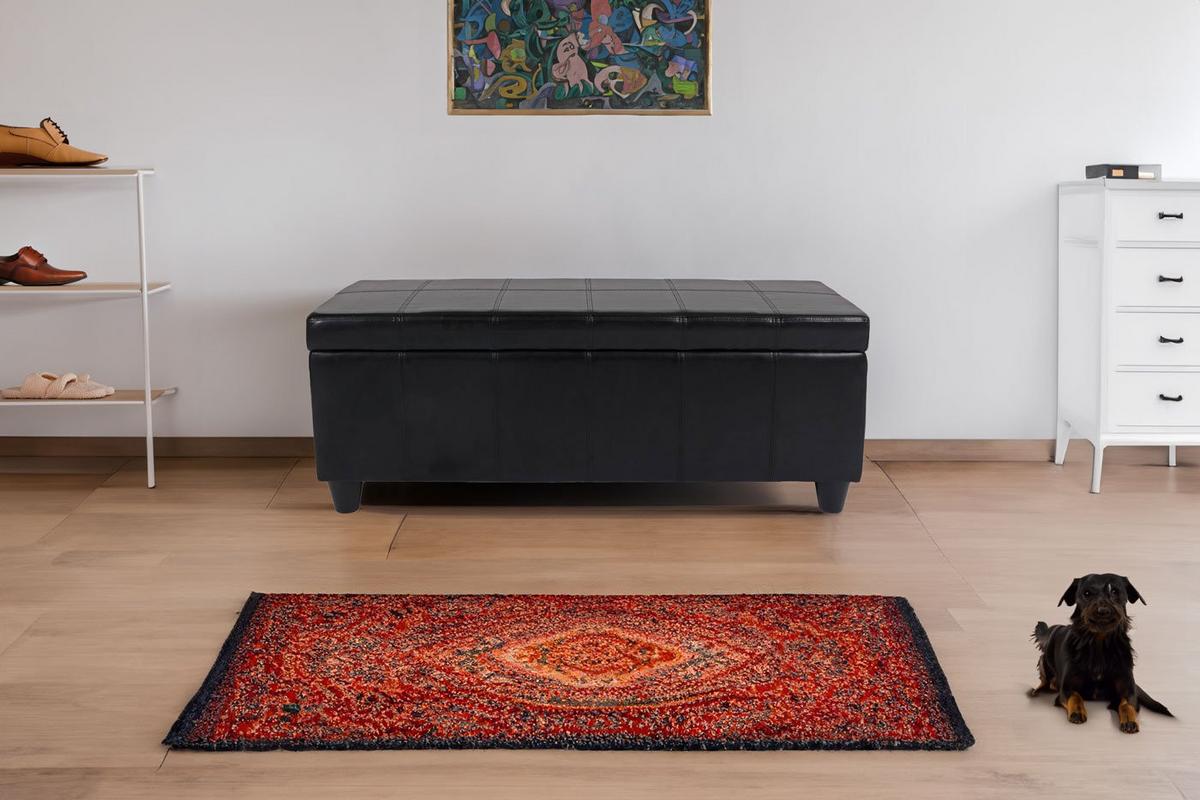 AUFBEWAHRUNGS-TRUHE Rot - Rot, Leder (112/45/45cm) - MCW