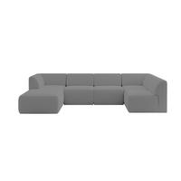 WOHNLANDSCHAFT Ottomane Links MOVO-L 345x180x78 cm Grau Bouclé - Chromfarben, Holzwerkstoff/Kunststoff (345/78/180cm) - ALTDECOR