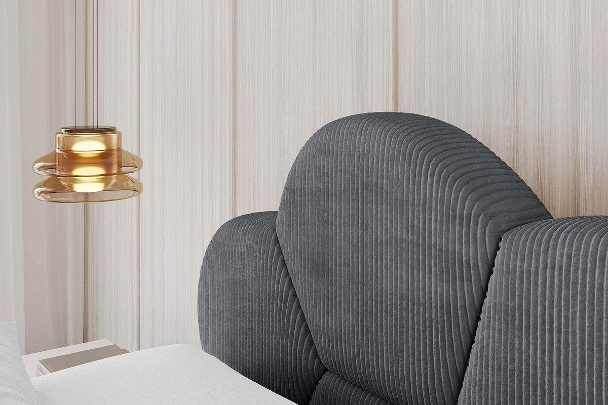 POLSTERBETT mit Bettkasten und Lattenrost, Bett mit Matratze H3/H4 - LANA 180x200 Dunkelgrau - Anthrazit, Holzwerkstoff/Textil (180/200cm) - ALTDECOR