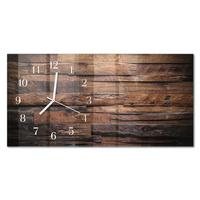 WANDUHR aus Glas 60x30 cm - Holz - Braun, Glas (60/30/0.4cm) - TULUP