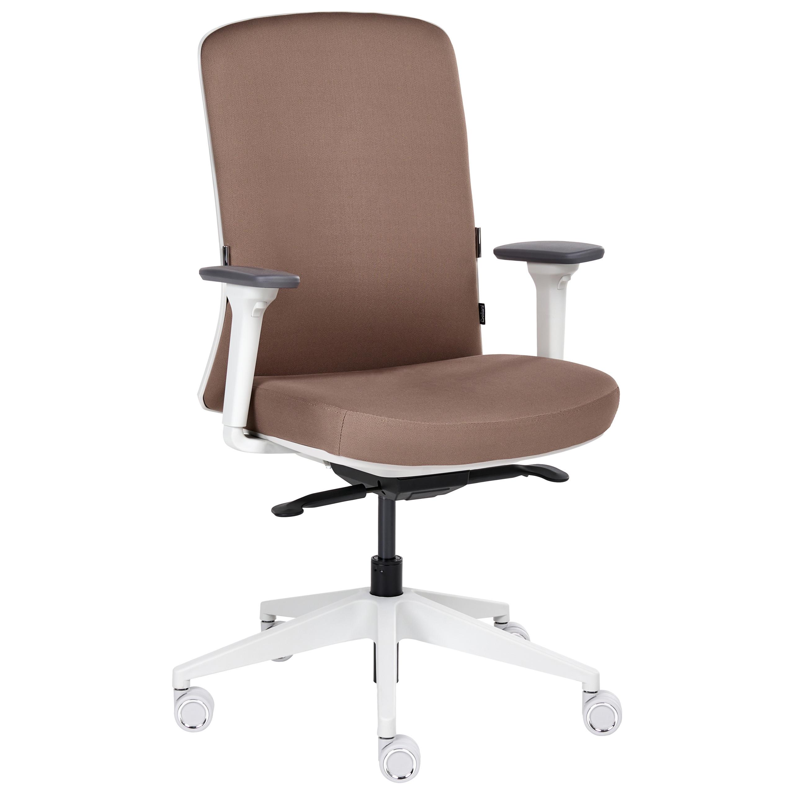 BÜROSTUHL Stoff Braun Kamilon - Schwarz/Braun, Textil (60/98/65cm) - Beliani