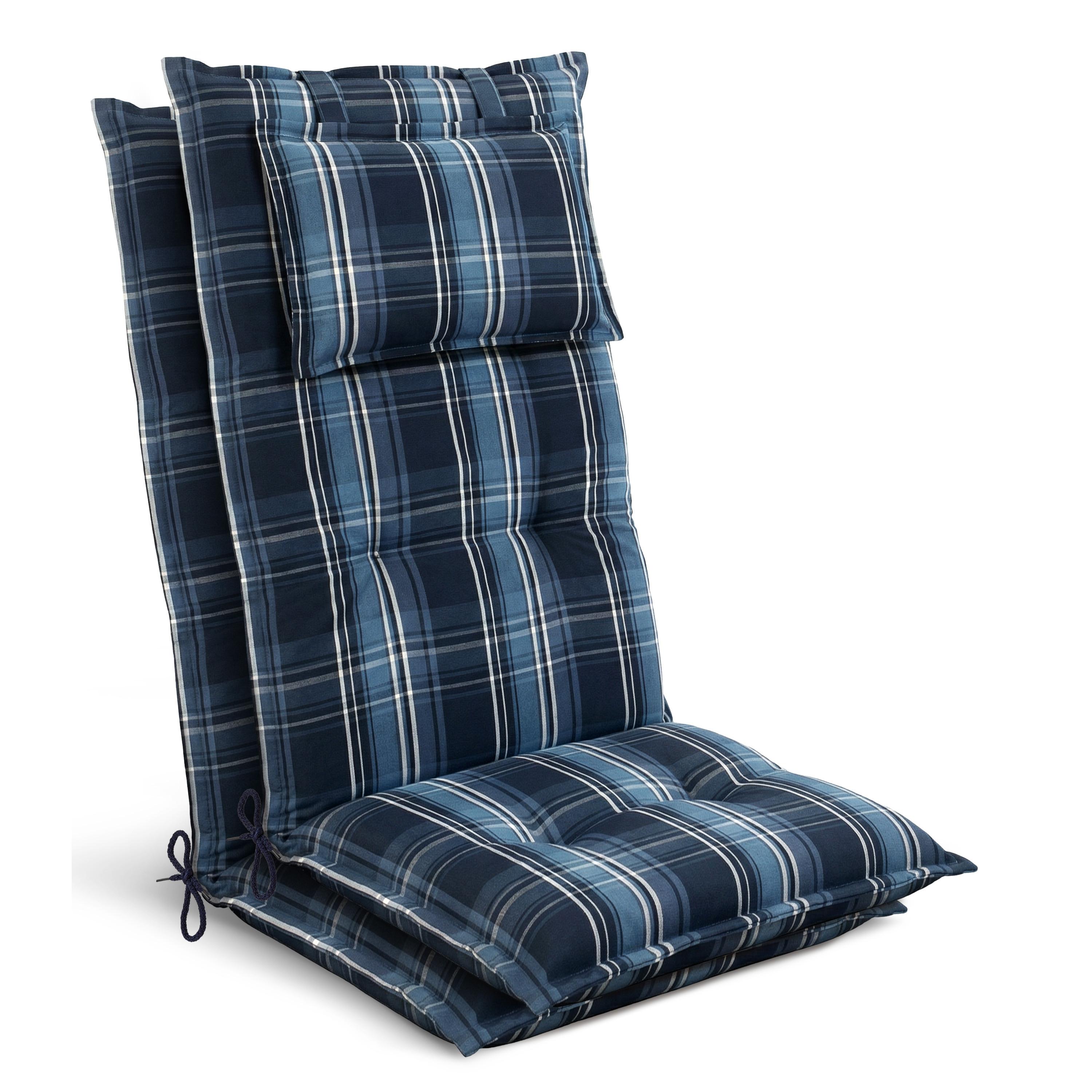 HOCHLEHNER Highlux HL 120x52x7cm Blau-Weiß-Kariert (2tlg) - Blau, Textil (52/120cm) - Beautissu 