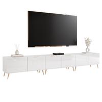 TV-LOWBOARD ANGEL Weiß glänzend stehend mit LED-Beleuchtung 300 cm - Weiß, Holzwerkstoff (300/49/40cm) - Idohome