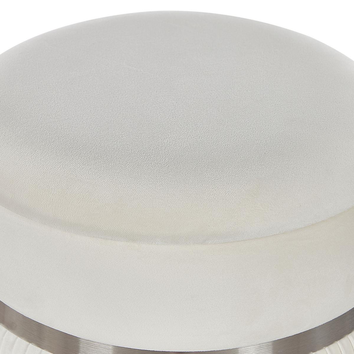 POUF Camdenton 36-31/36-31/44-38 cm - Weiß, Textil (36/38/36cm) - Beliani