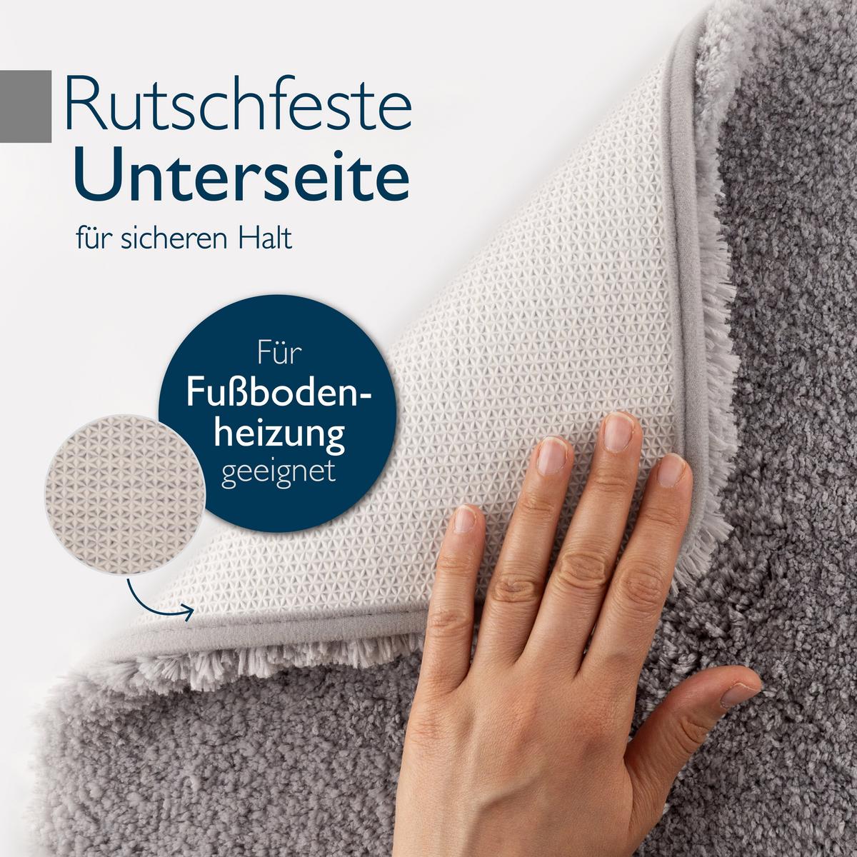 VORLEGER MATTE BeauMare FL 50/80cm Hellgrau - Hellgrau, Textil (50/80cm) - Beautissu 