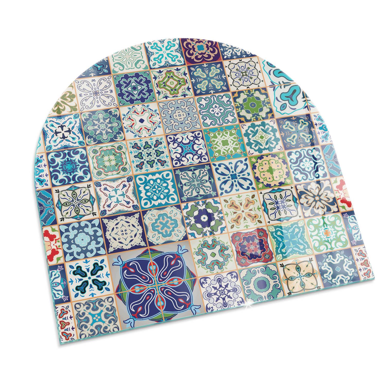 GLASPLATTE für Kamin 100x100 cm - Blau, Glas (100/100/0.4cm) - TULUP