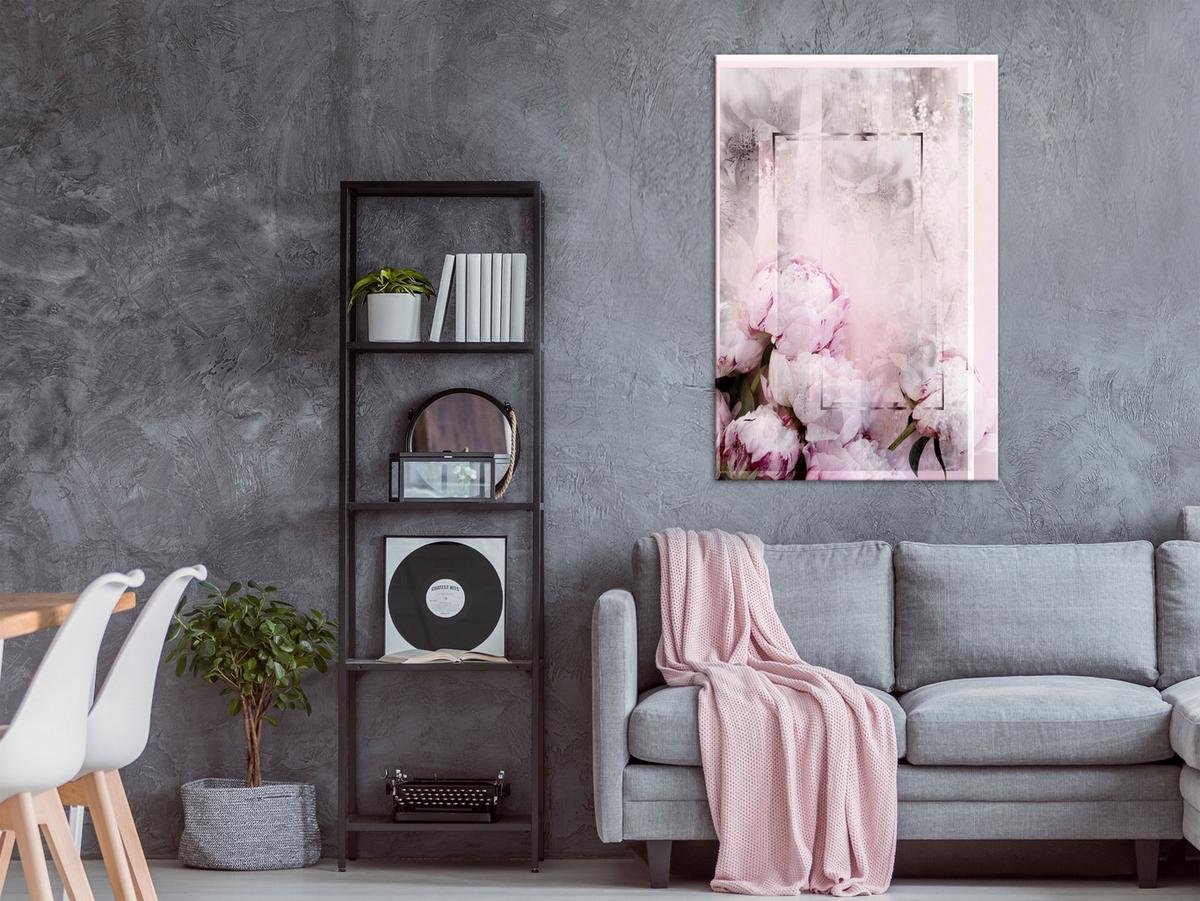KUNSTDRUCK Rosa 80/120 cm - Pink/Grau, Textil (80/120cm) - KUNSTLOFT