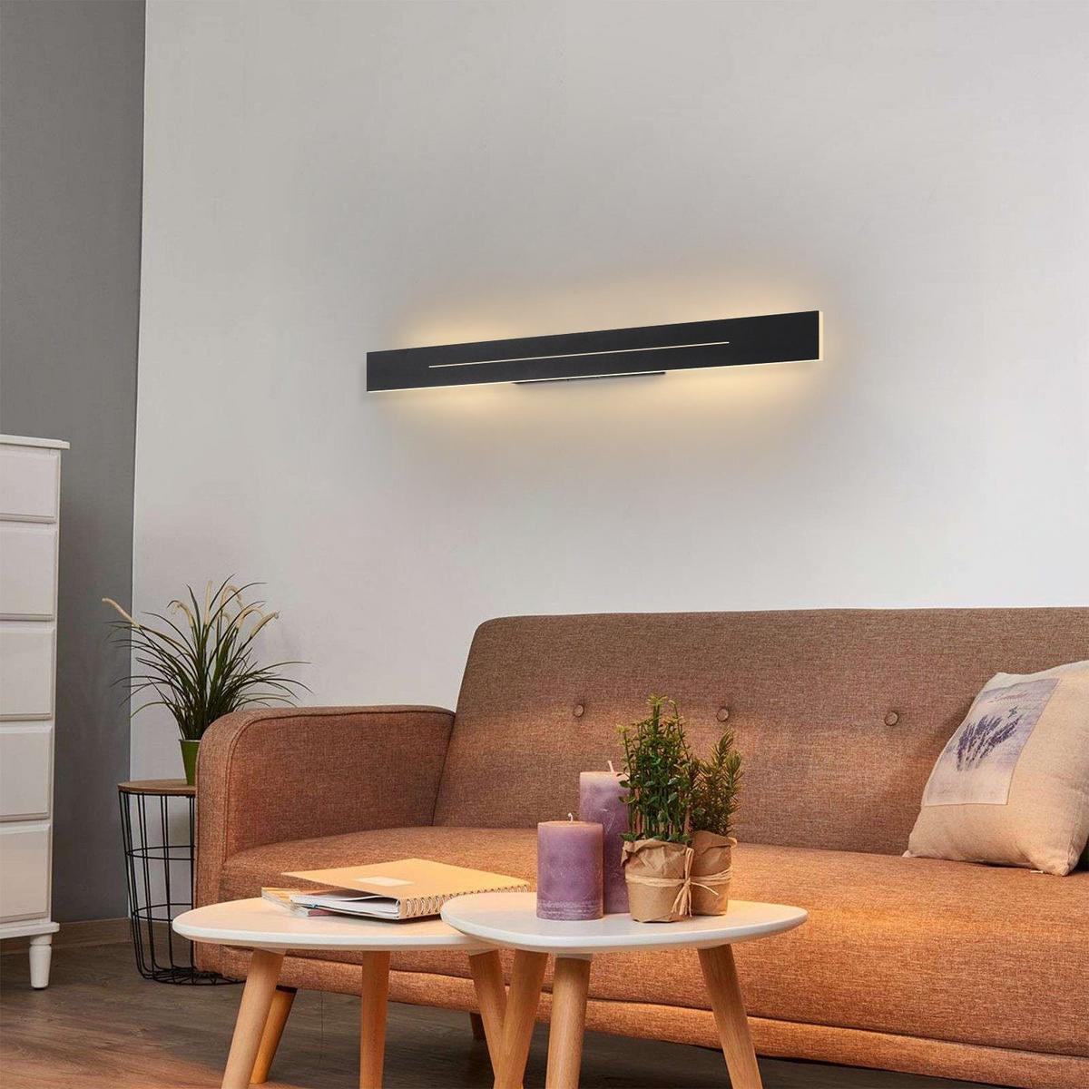 LED-WANDLEUCHTE Luminaire 60/5/4 cm - Schwarz, Metall (5/4/60cm) - ZMH