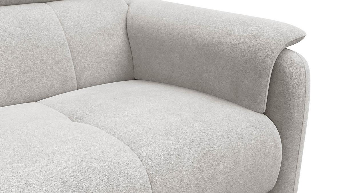 SOFA RODEN 3-Sitzer, creme, Veloursstoff - Creme, Holz/Textil (194/82/103cm) - Wozimo
