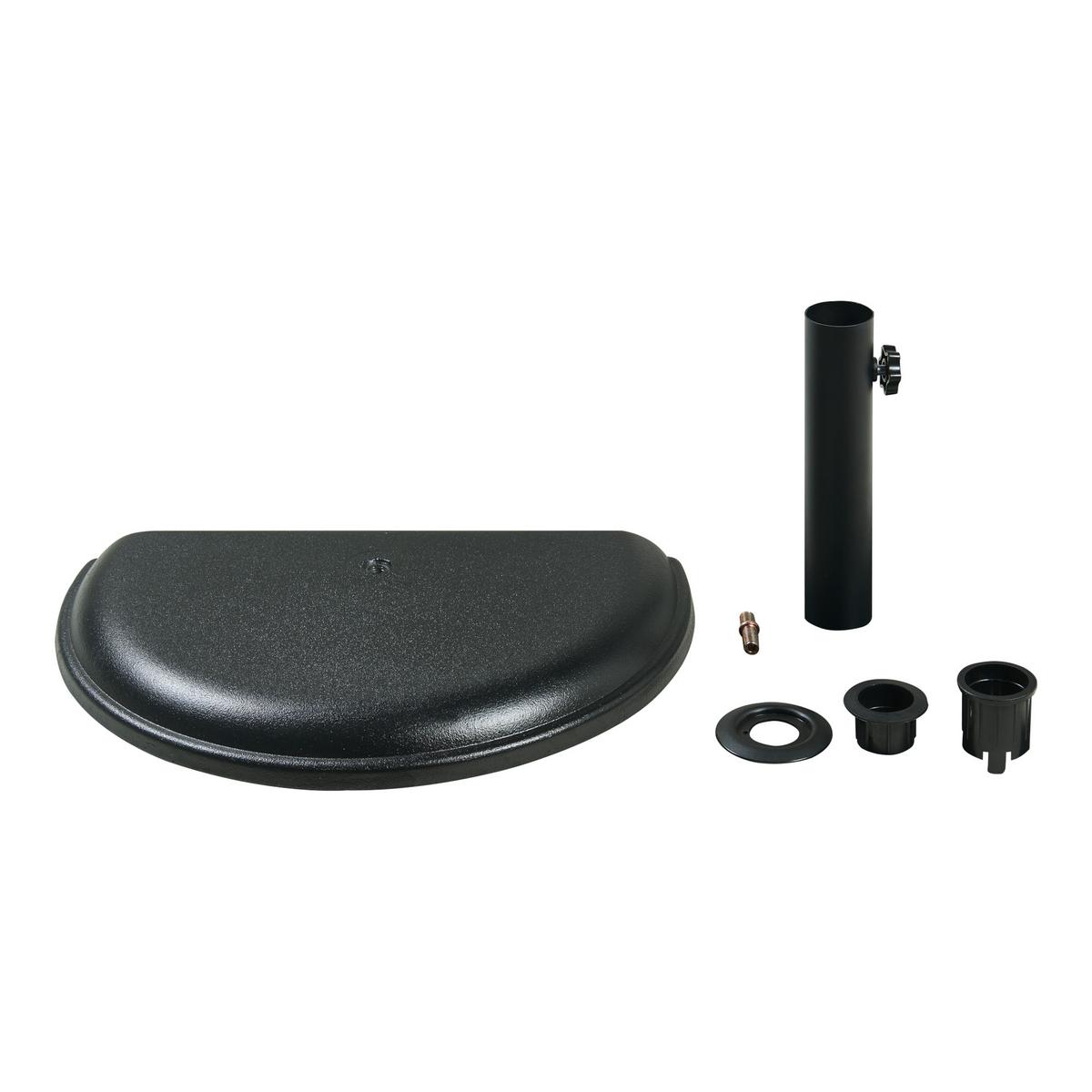 SONNENSCHIRMSTÄNDER Bisenti - Schwarz, Stein (29/45cm) - casa.pro