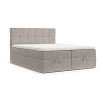 BOXBETT Savio 180/200 cm Beige im Neve Stoff - Beige/Schwarz, Holz/Holzwerkstoff (180/200cm) - AltaBeds