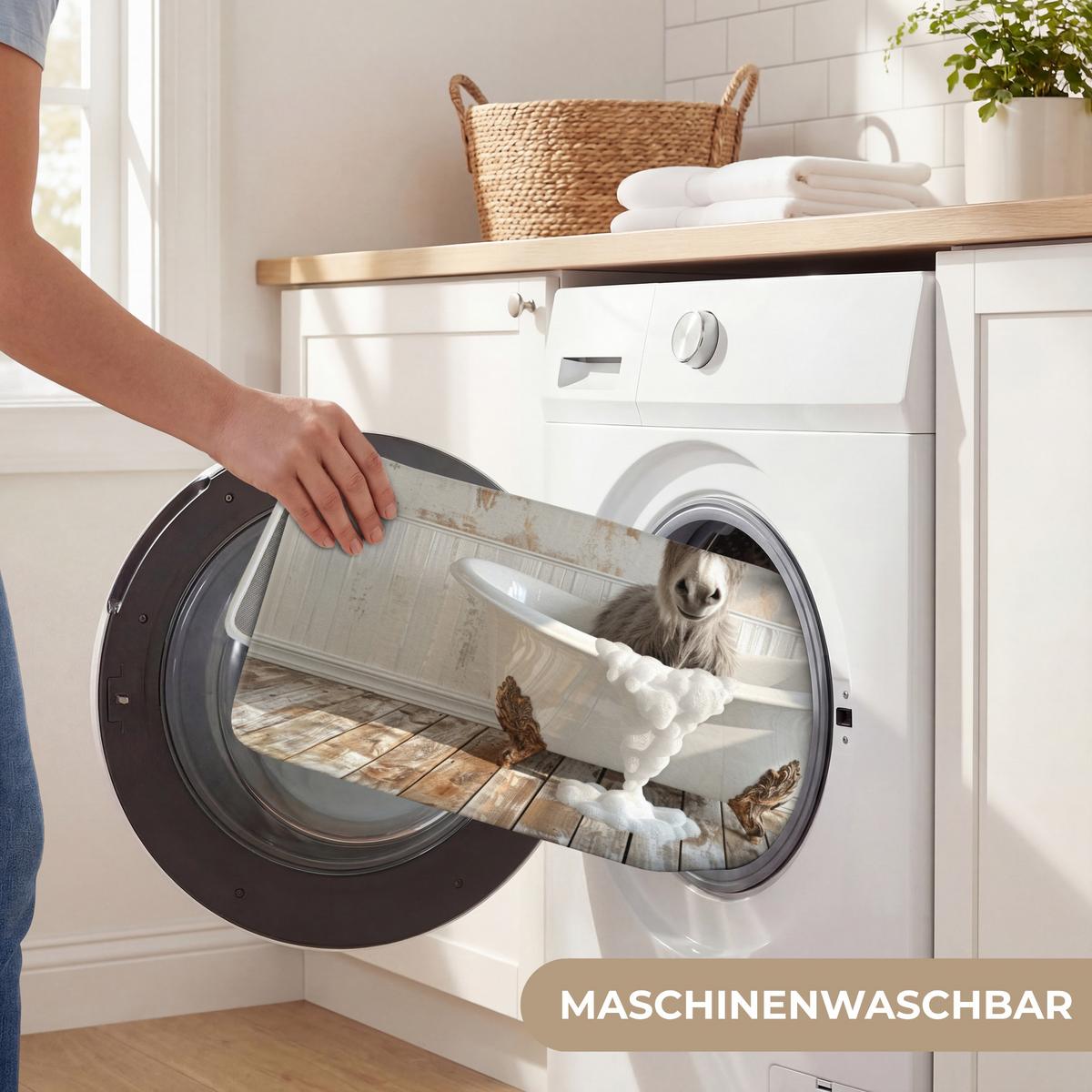 BADEMATTE Esel - Tiere - Badewanne - Schaumstoff 80x50 cm - Creme, Textil (80/50cm) - OnlyWow